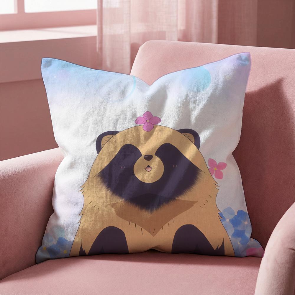 with you and the rain tanuki Cushion Cover Multi-Scene Pillow Cover for Home & Car - Reversible, Soft & Durable for Daily Use