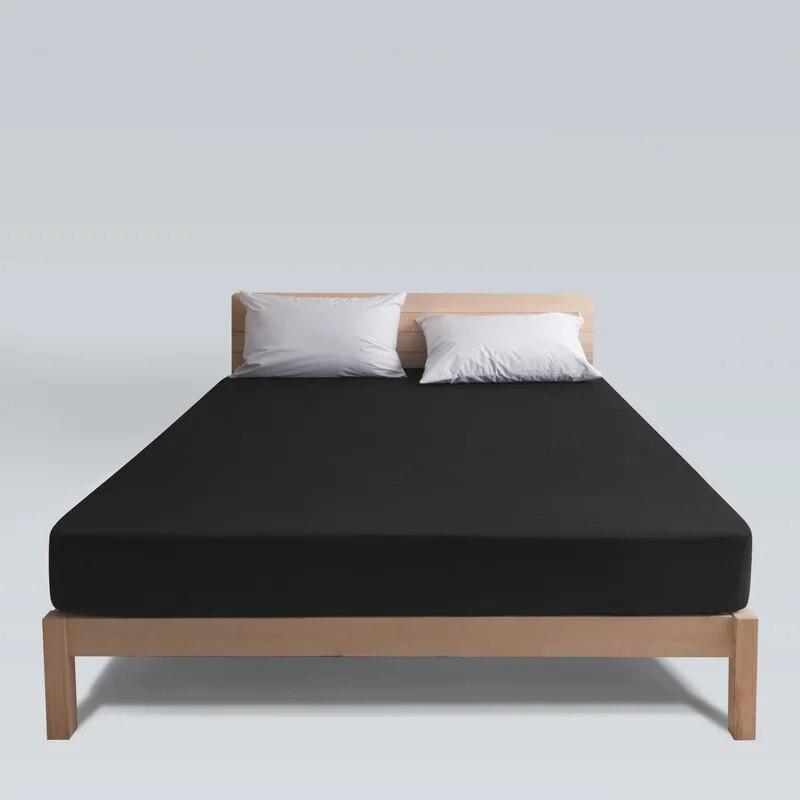 Solid Color Waterproof Bedspread Microfiber Mattress Protective Cover Waterproof Fitted Sheet Anti-mite Mattress 160x200cm