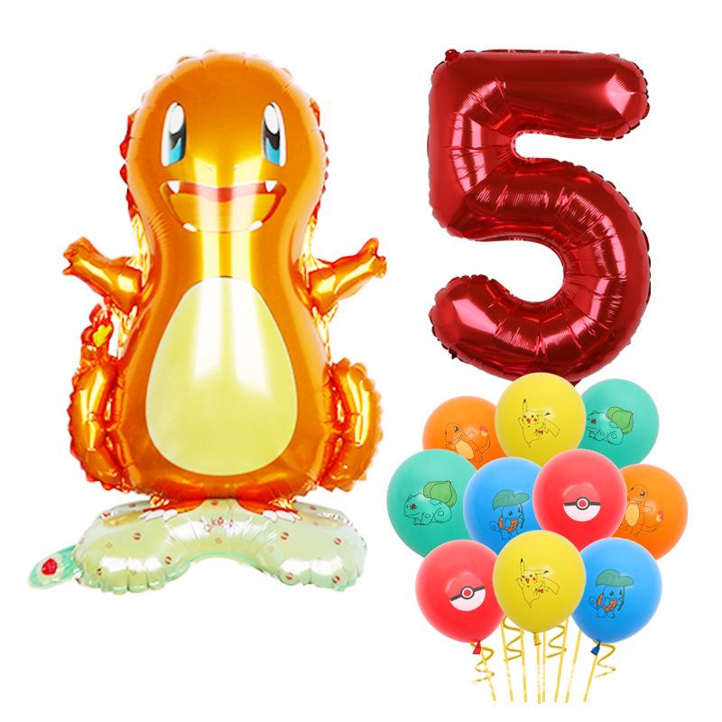 Standing Pokémon Pikachu Squirtle Child Elf Birthday Aluminum Film Printing Latex Balloon Gift