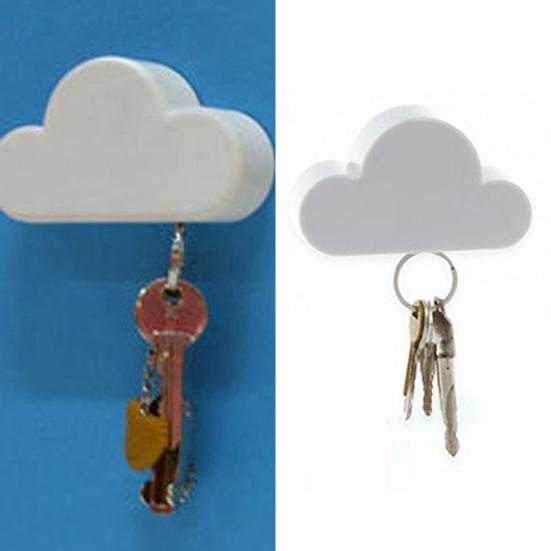 Creative Cloud Shaped Magnetic Self Adhesive Home Wall Key Holder Rack