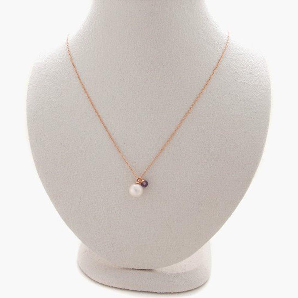 J.Lauren 03N0690 February Birthstone Amethyst Pearl Long Necklace