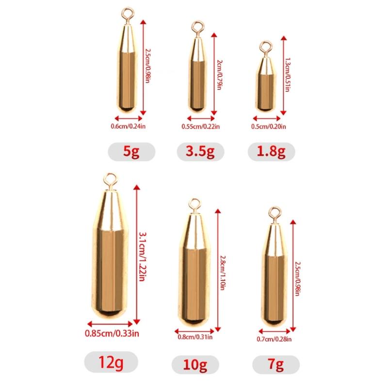 10pcs Copper Sinking Lure Weight With Enhances Casting Distance Fishing Accessories Sinkers For Fishing