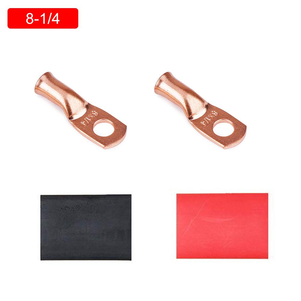 2 Stück = 1 Set rote Kupfer-Ringkabelschuhe, Lötanschlüsse M6/M8/M10, Kabelverbinder-Set für blanke Kabel