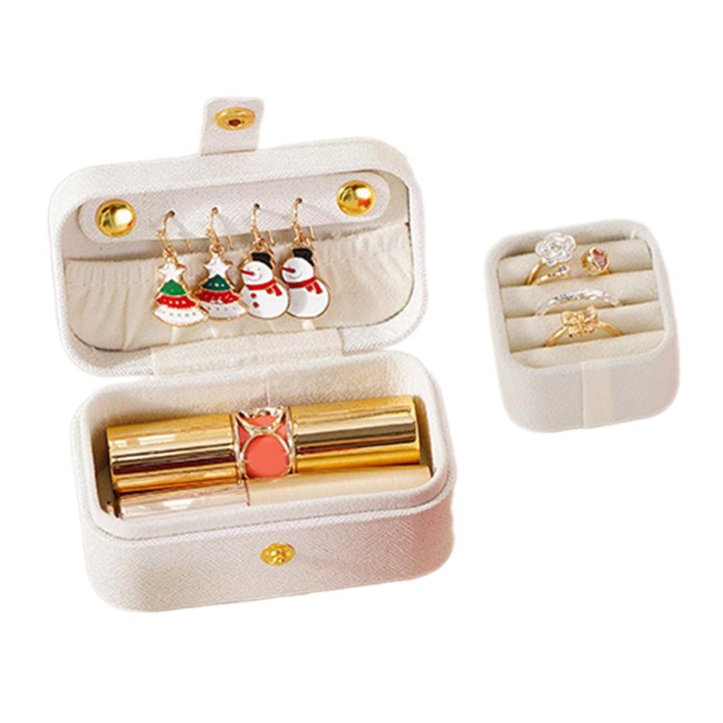 High-end Jewelry Storage Box Ring Pendant Earring Box Travel Portable PU Leather Jewelry Box Birthday Wedding Gift Box