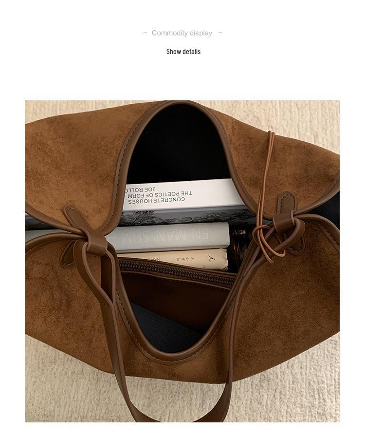 Sac cabas bandoulière grande capacité style rétro pour femme, collection automne/hiver 2025