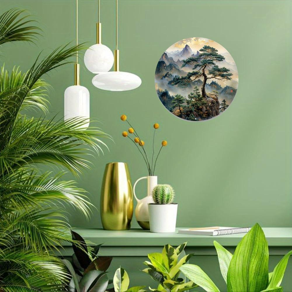 Charmantes Kieferbaum Rundschild aus Holz - Perfekt für Heim-, Büro-, Garagen- und Café-Dekor, Ideales Geschenk für Gartenliebhaber