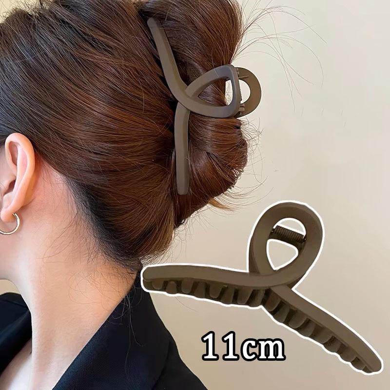 Neue Vintage Kaffee Farbe Haar Klaue Clip Trendy Einfache Geometrische Bogen Shark Haar Clip Haarnadeln Für Frauen Haar Zubehör Koreanische Kopfbedeckungen