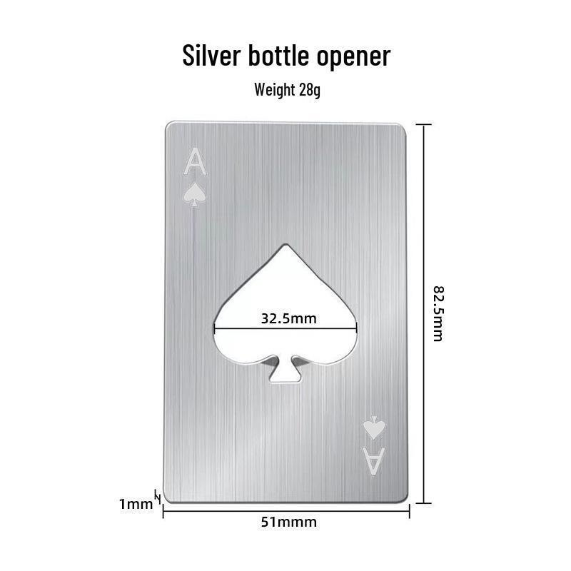 Ace of Spades Stainless Steel Card-Shaped Beer and Can Opener