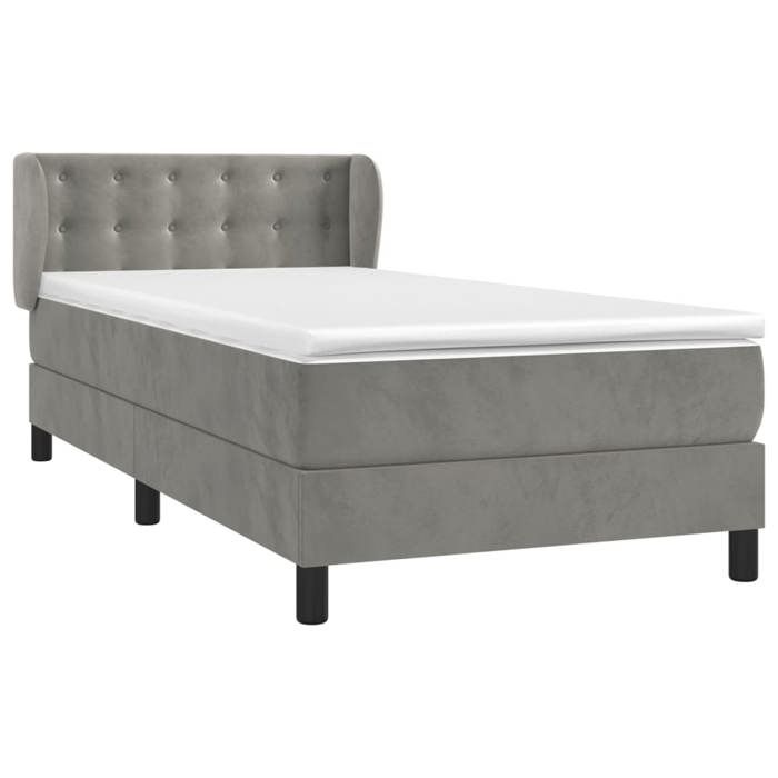 Maison Exclusive - Rete a doghe per letto e materasso Grigio chiaro 80x200 cm Velluto
