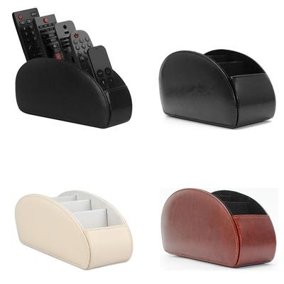 Luxurious Remote Control Holder Pu Leather Multipurpose Cosmetics Brush Storage Holder 5 Grid Stationery Organizer Case