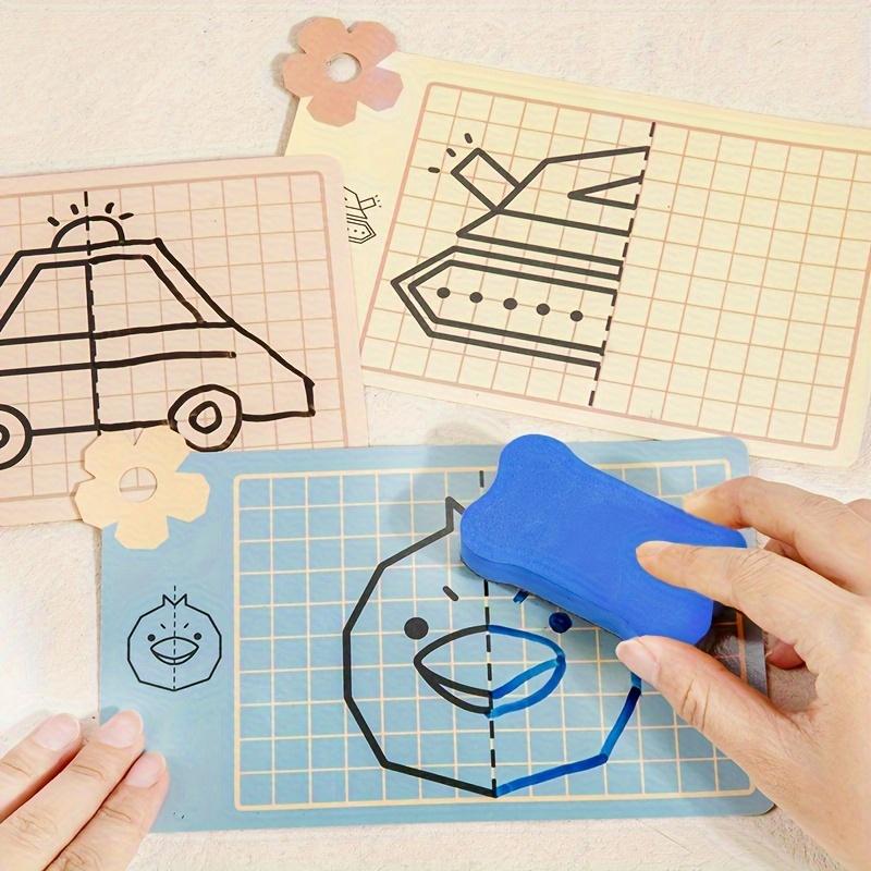 Symmetrical Drawing Training Book, Erasable Focus Control Art Toy, Educational Creative Playset with Markers and Eraser