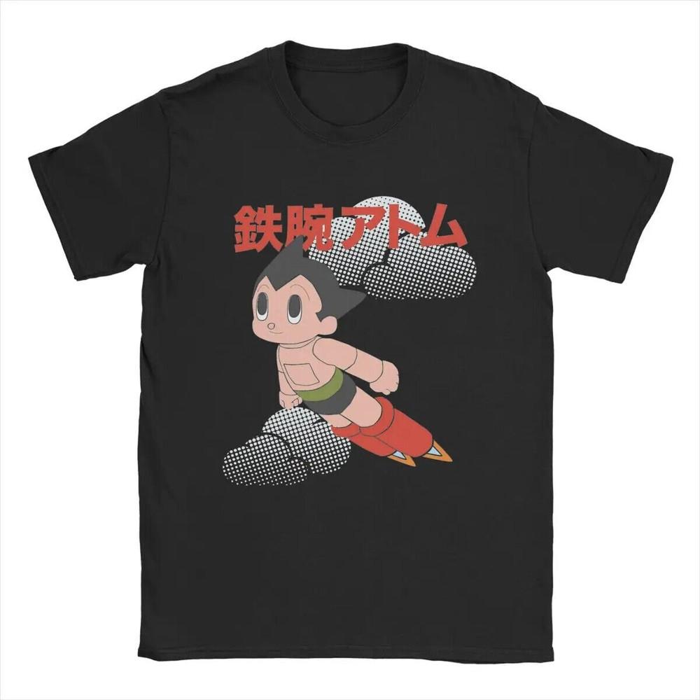 Мужские футболки Astro Boy Астробой Аниме Винтажные футболки С коротким рукавом Круглый вырез Футболка Унисекс футболка XXXL