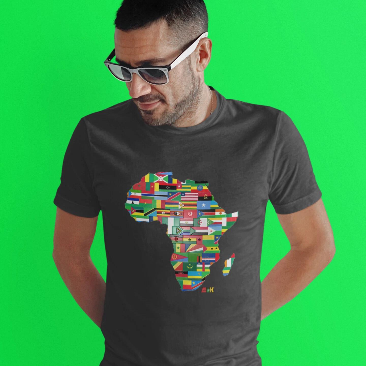 

African countries Unisex T-Shirt Africa Nations Continent Map National Flags XL
