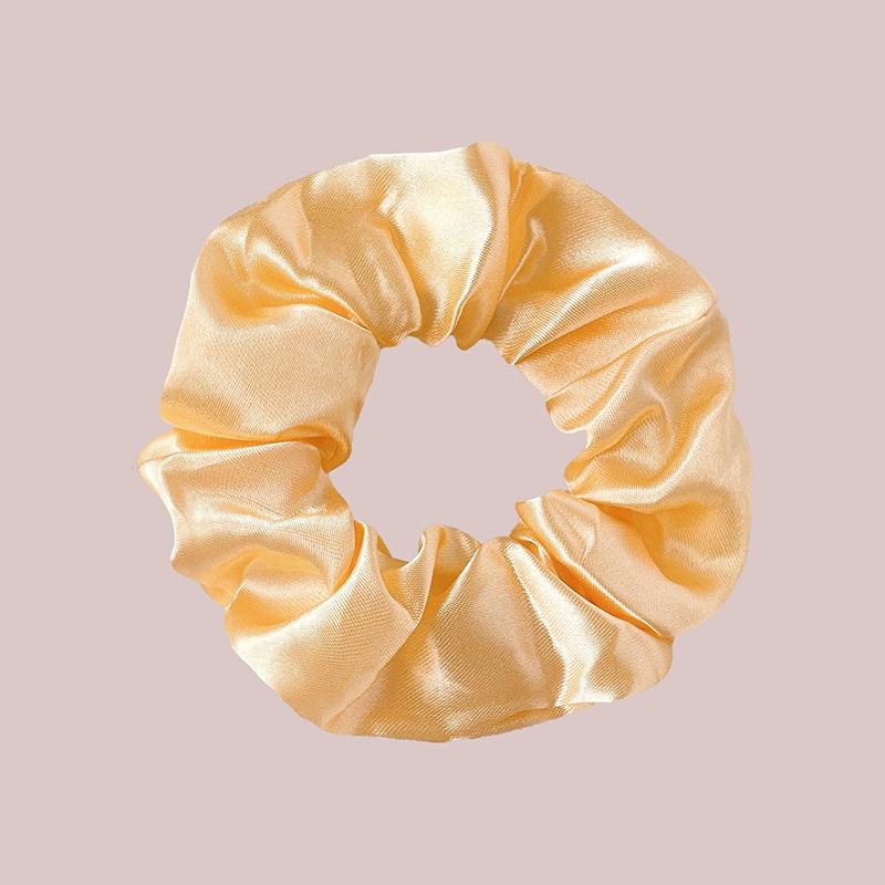 8Pcs  Satin Fabric Sausage Loop Hair Rings Set Solid Colour Fabric Loop Hair Rope Hair Scrunchies Scrunchy Black Coffee