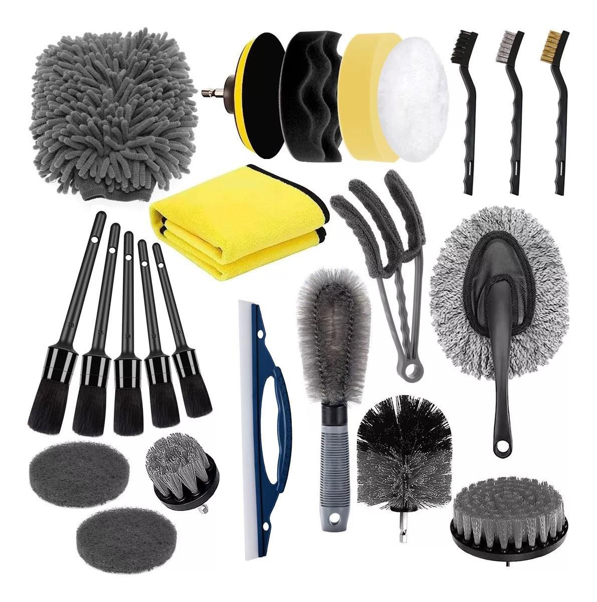 23-Piece Electric Car Wash Tool Set with Drill Brush