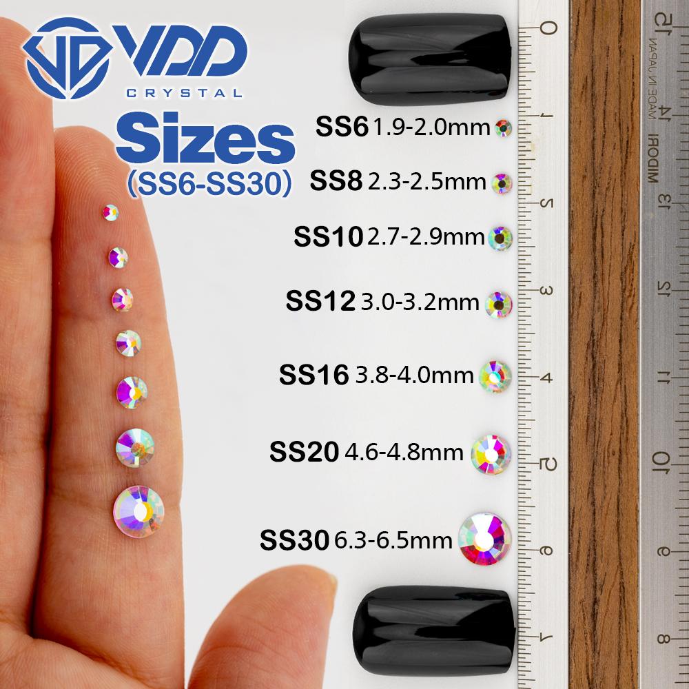 VDD Neue Farben SS4-SS30 Hochwertige Glas Kristall Strasssteine Glitzer Strass Flachrückseite Steine für Nagelkunst DIY Handwerk Dekoration