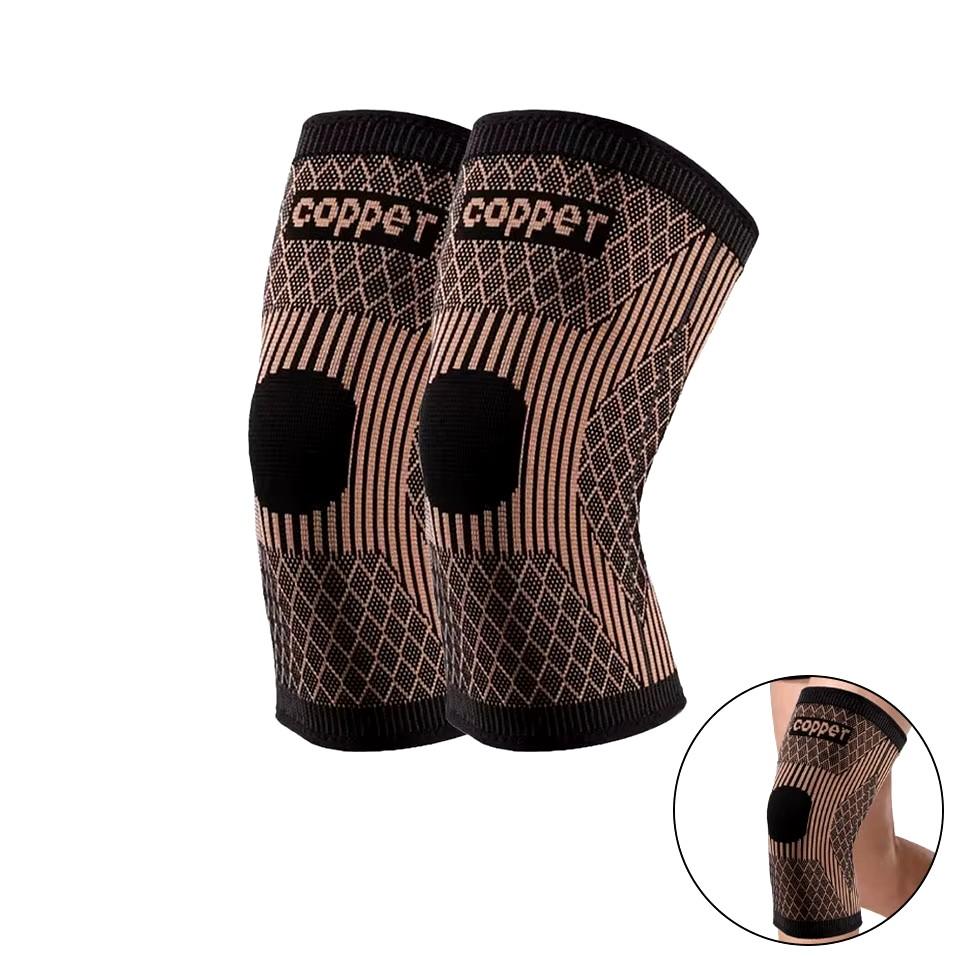 

Gobygo 1Pair Knitted Breathable Sports Knee Pads Copper Fiber Knitted Copper Ion Knee Pads Basketball Knee Pads Men Women Unisex S