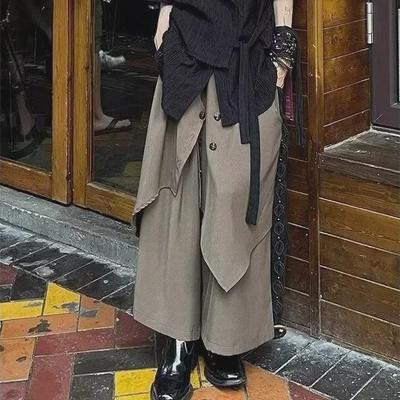 High-Grade Yamamoto-Style Irregular Buttoned Culottes for Men and Women