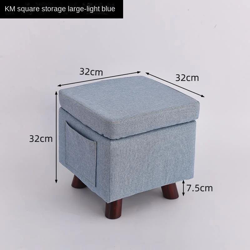 Stoff Kleiner Hocker Haushalts Niedriger Hocker Quadratischer Hocker Einfacher Wohnzimmer Sofa Beistelltisch Massivholzhocker Holzbank