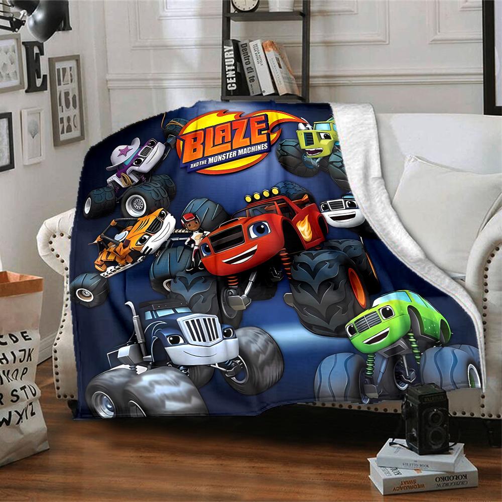 1pc Blaze and the Monster Machines (3) Blanket, Gift, for Men and Women, Soft Blanket, Good for Sofa Bed Couch Travel, Lightweight Flannel Blanket