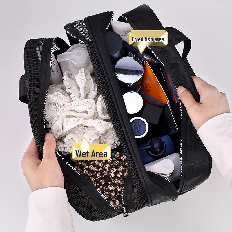 Men's Double-Layer Waterproof Toiletry Bag - Large Capacity Travel Organizer