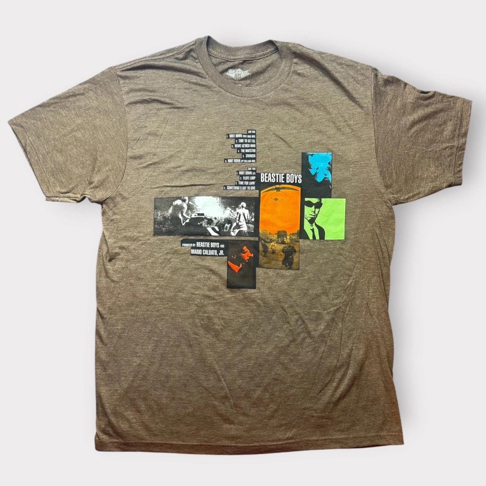 Beastie Boys Root Down EP Графическая Футболка Мужская L Коричневая Хип-Хоп Группа Футболка XL