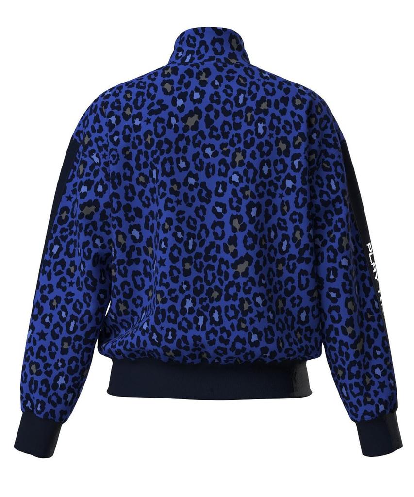 Full Zip Blouson Golf Outerwear S [Pin Apparel] Women's (Leopard Print, Stretch) / / 622-4220902 110_Blue