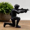 Special Warfare Action Figure 3D Printed Forces Soldier Figurine, Kneeling Tactical Model, DIY Paintable Blank Tabletop Decor, Gift for Military