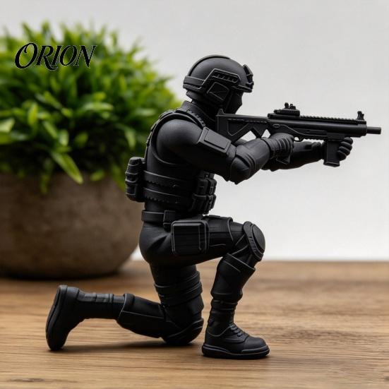 Special Warfare Action Figure 3D Printed Forces Soldier Figurine, Kneeling Tactical Model, DIY Paintable Blank Tabletop Decor, Gift for Military