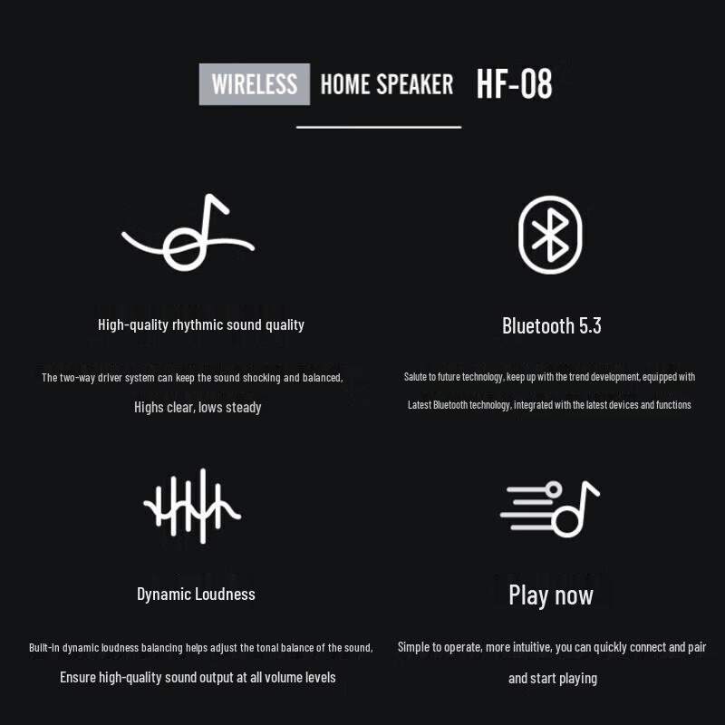 Bach Johann HF-08 Wireless Bluetooth HIFI Speaker