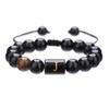Black Diamond & Tiger Eye Beaded Adjustable Couple Bracelet - Men's Jewelry
