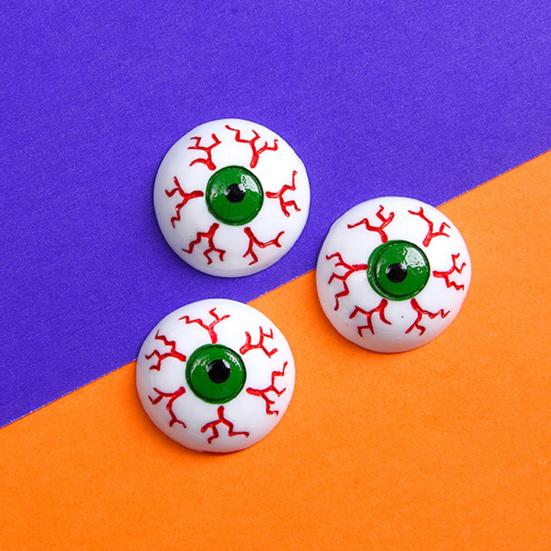 10Pcs Halloween Resin Flat Accessories Bat Back Cute Ghost Burst Skull Witch Mini Eyeball Ornament Mixed