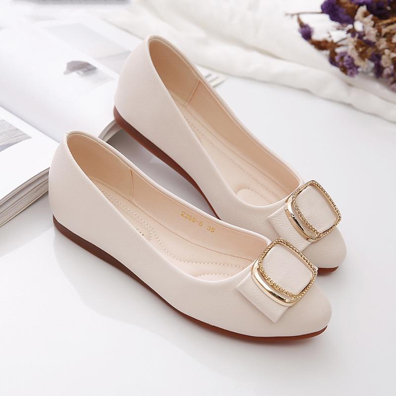 

Single shoes women s flat shoes autumn new shoes shallow mouth versatile women s shoes soft leather soft sole shoes 35