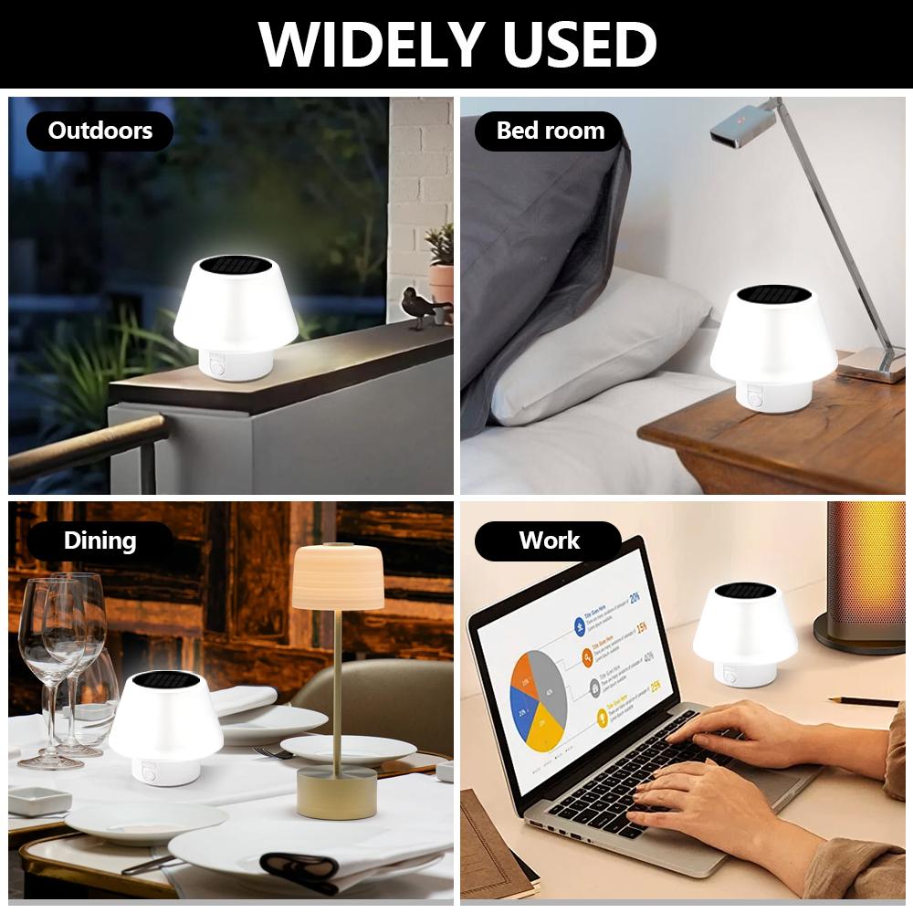 Portable Solar Mushroom Table Lamp Outdoor Rechargeable Night Lights Small Solar Powered Light Garden Yard Balcony Desk bar