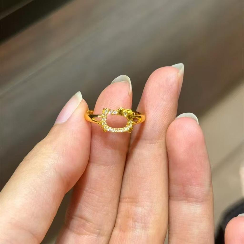 The Same Ring Women's Niche Design High-end Cat Versatile Adjustable Gold Ring