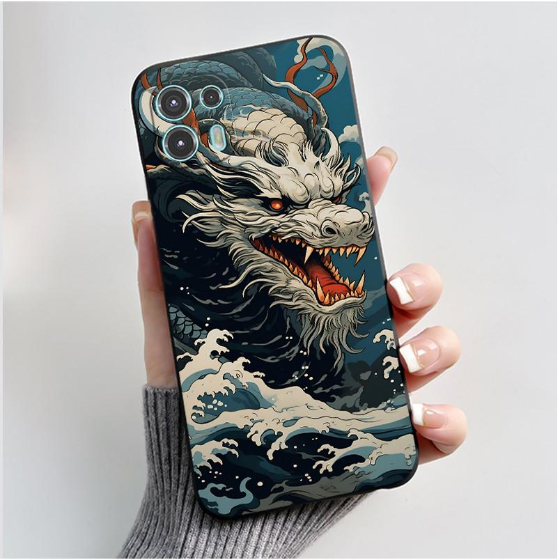 For Motorola Edge 20 Lite Case XT2139-1 Pretty Girl Cute Heart Rabbit Black TPU Silicone Back Cover For Moto Edge 20 Fusion Case