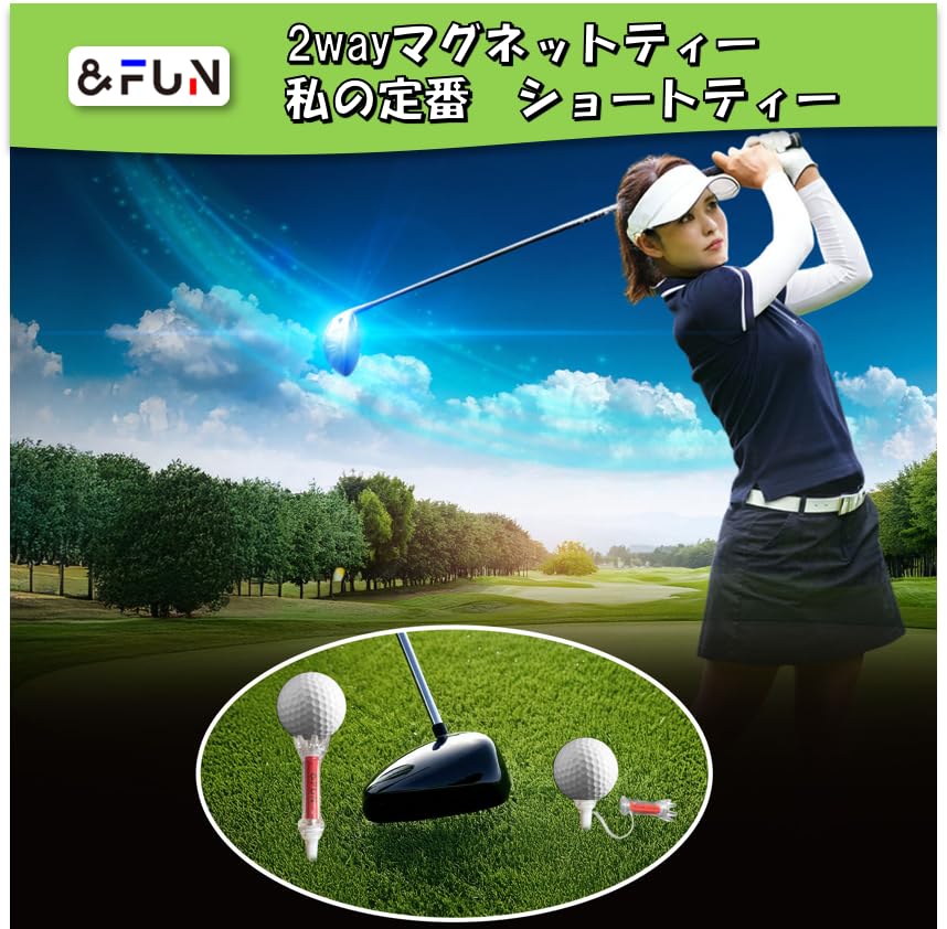 Golf Tees Magnetic Tees Long Short Tees Standard Tees 2-Way & &FUN (90mm)