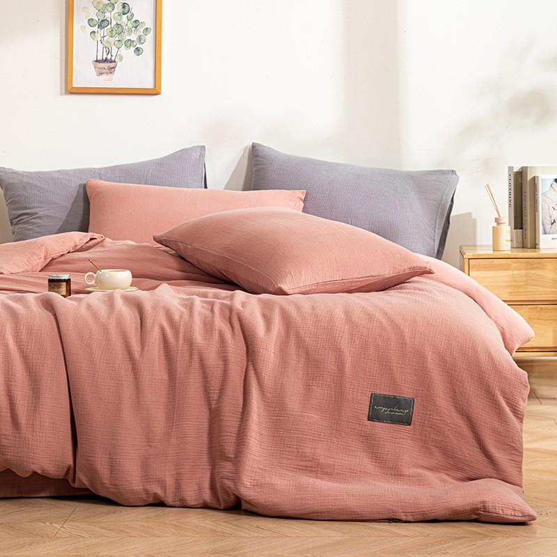 100% Cotton Double Gauze Bedding Set Soft Breathable Bed Sheets Duvet Cover Single Beds