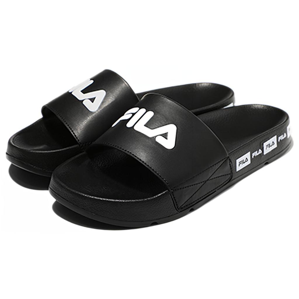 FILA Cozy Lightweight Thick Sole Unisex Black Korean Version Slippers 1SM01591D_001