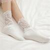 Sexy Lace Floral Mesh Socks Women Black Transparent Short Cotton Sock For Ladies Elastic Retro Cute Socks Female New 2025