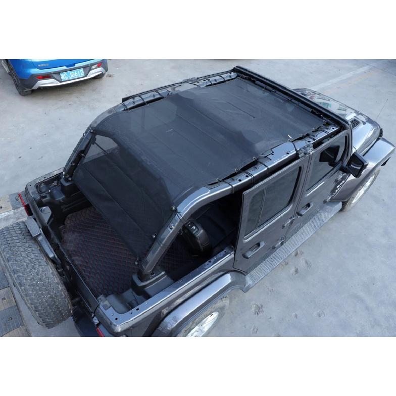 Car Roof Mesh Top Sunshade Cover Anti UV Sun Shade Protection Insulation Net for Jeep Wrangler JL 4 Doors 2018-2023 Accessories