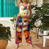 Women's Casual Halloween Printed Jumpsuit Sleeveless Printed Cotton Jumpsuit