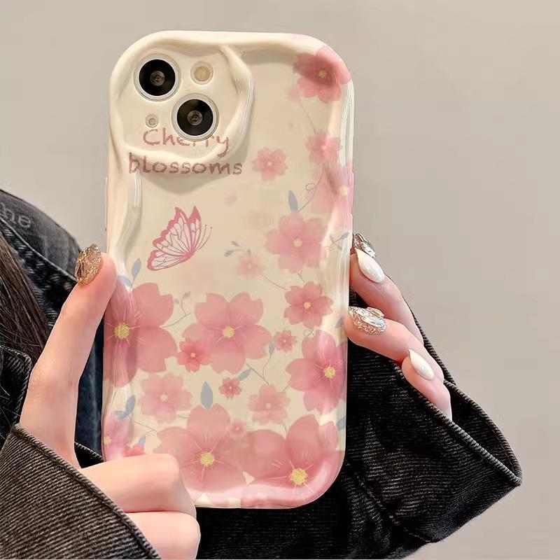 

Pink Tulips Are Suitable for Apple 16promax Mobile Phone Case 15 New Women s IPhone 14pro 13 Cream Pattern iPhone 12 Pro Max
