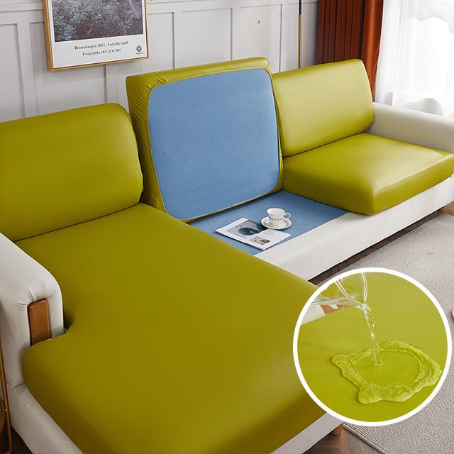 Waterproof Pu Leather Sofa Cushion Cover For Living Room Furniture Protector Stretch L-Shaped Corner Armchair Sofa Slipcovers