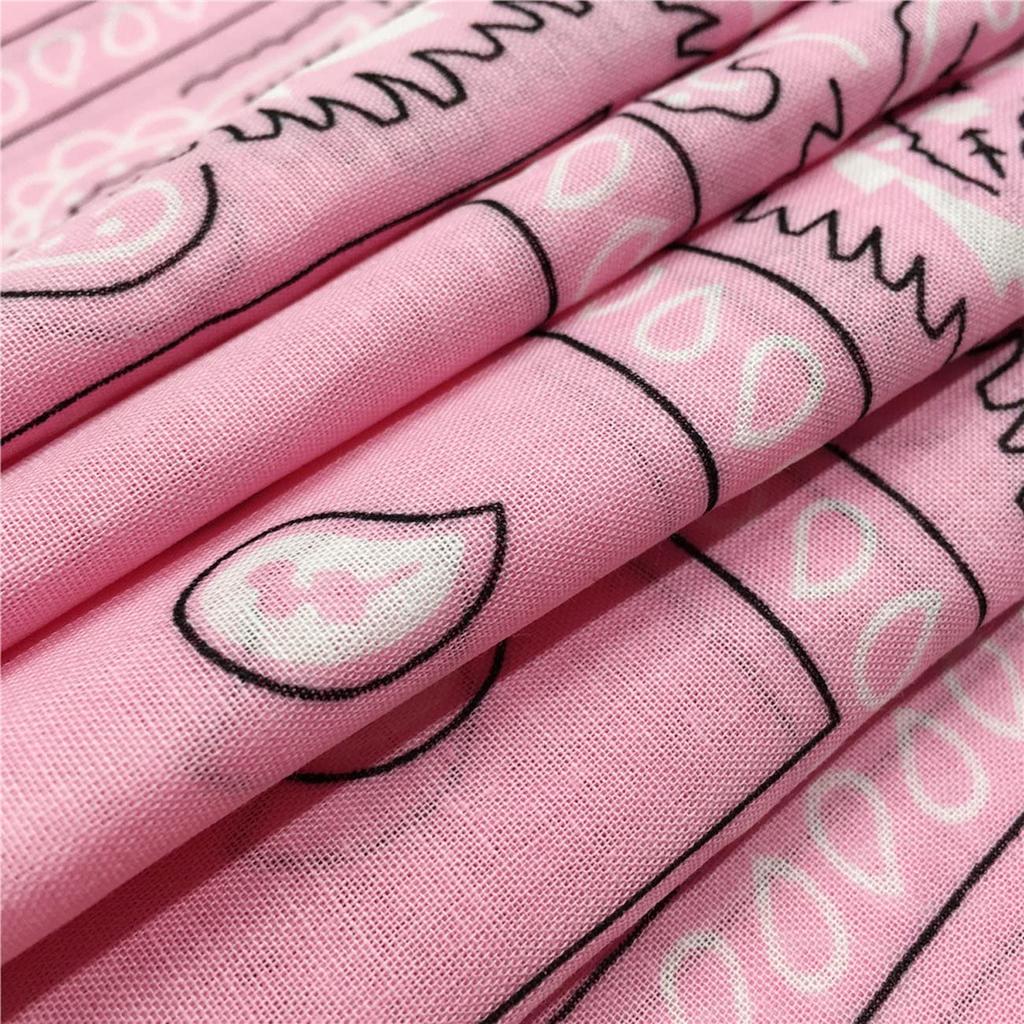 Trifong Bandana Paisley Bandana Adults Pink 100% Cotton Large Cashew Pattern Men's Women's Handkerchief 55cm x 55cm
