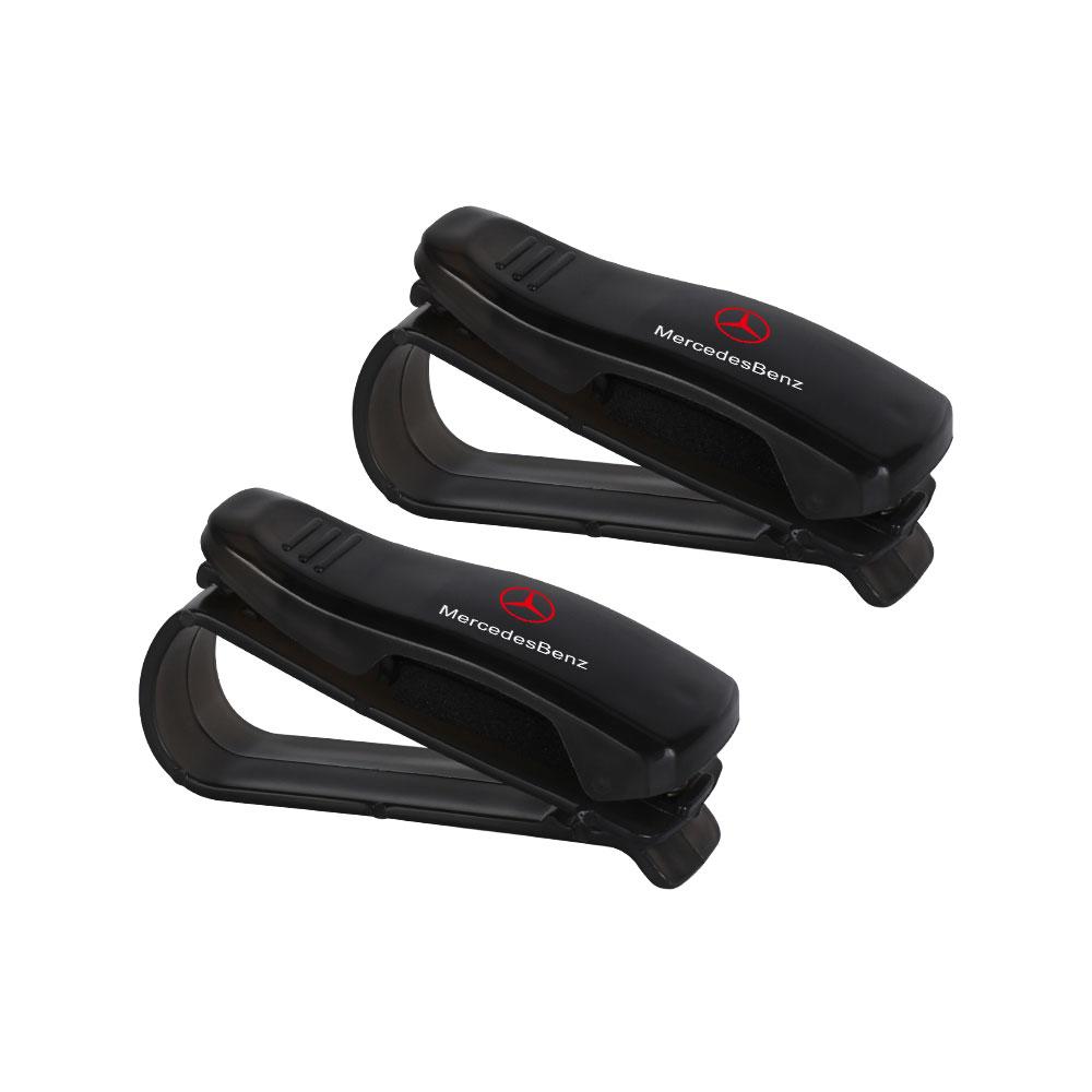 2Pcs Car Glasses Clip Car Sun Visor Universal Ticket Card Clamp Fastener For Mercedes Benz G S R C E B A Class GLA GLK C180 E300