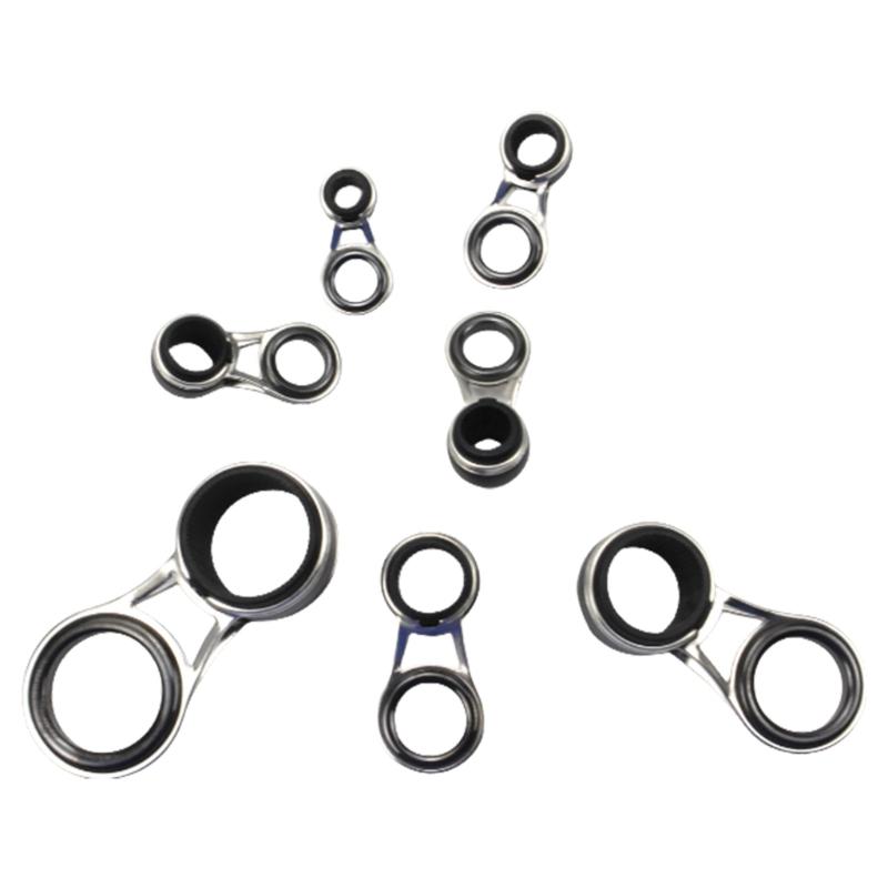 10 sztuk 10 rozmiarów Stal nierdzewna Rama Przelotki do wędzisk Zestaw zamienny Zestawy do naprawy oczek wędzisk z ceramicznymi pierścieniami