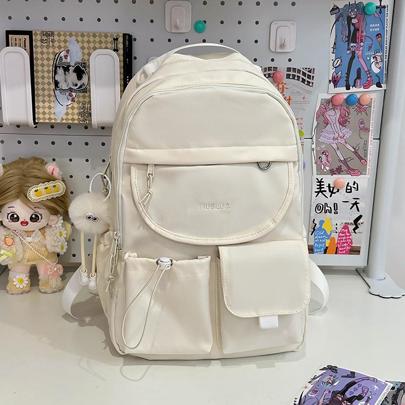 Candy color schoolbag female large capacity solid color dopamine girl style student backpack small fresh junior high school backpack