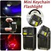 LED COB Mini Keychain Flashlight 380LM Portable Mini Torch 6 Light Modes Pocket Camping Light 1200mAh for Camping Hiking Running