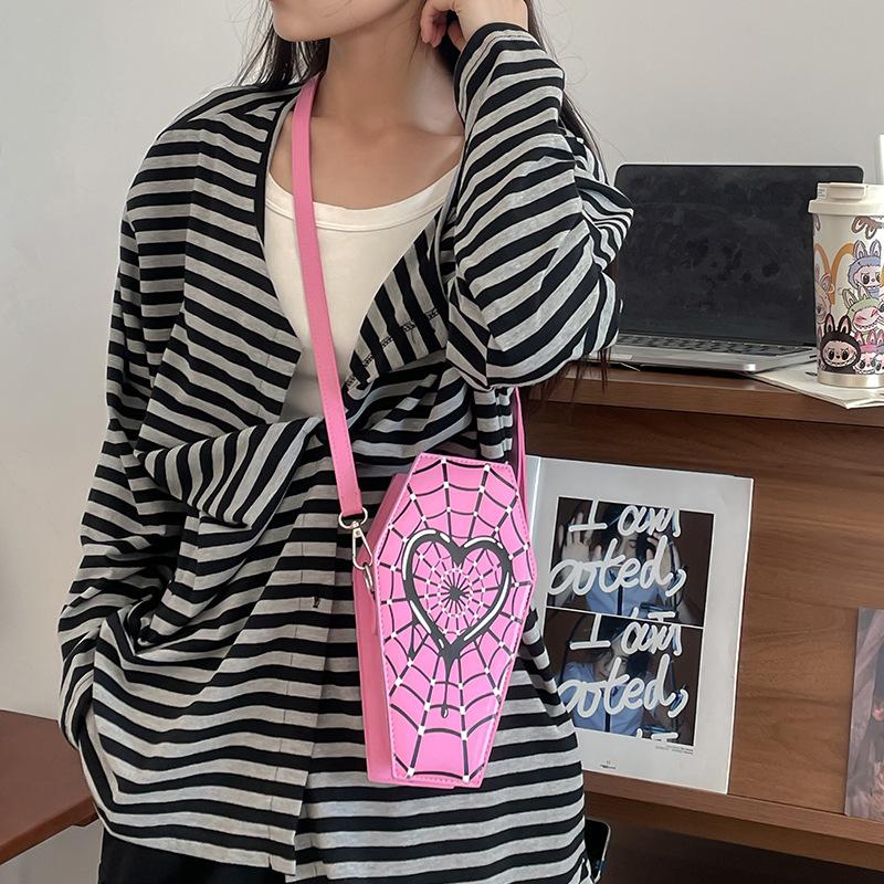 Personality Trend Women's Bag 2025 New European and American Fashion Niche Design Shoulder Bag Halloween Funny Messenger Bag Pu
